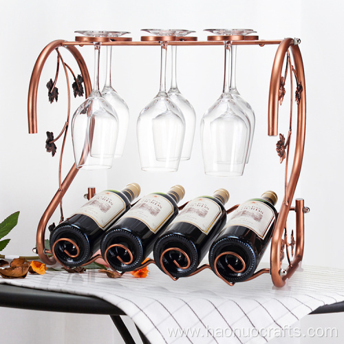 Iron creative upside down fashion home wine rack